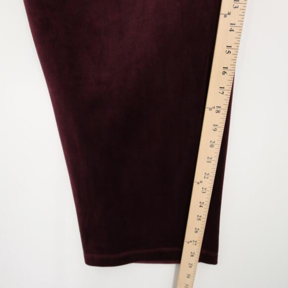 Calvin Klein Pants Burgundy Lounge Sweatpants Velvet Velour Wide Leg Casual 0X - Picture 5 of 11